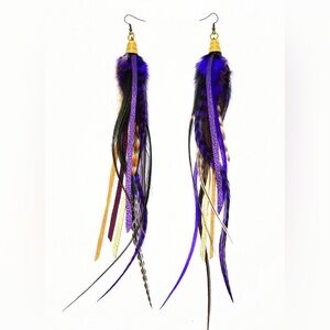 Elegant Purple Feather Earrings